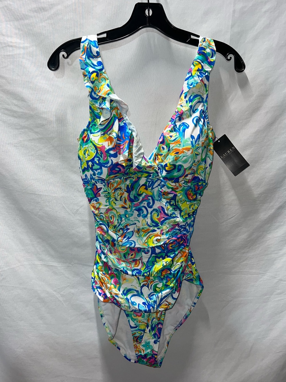 Ralph Lauren Women's 10 Multicolor Floralโ Swirl One-Piece Swimsuit